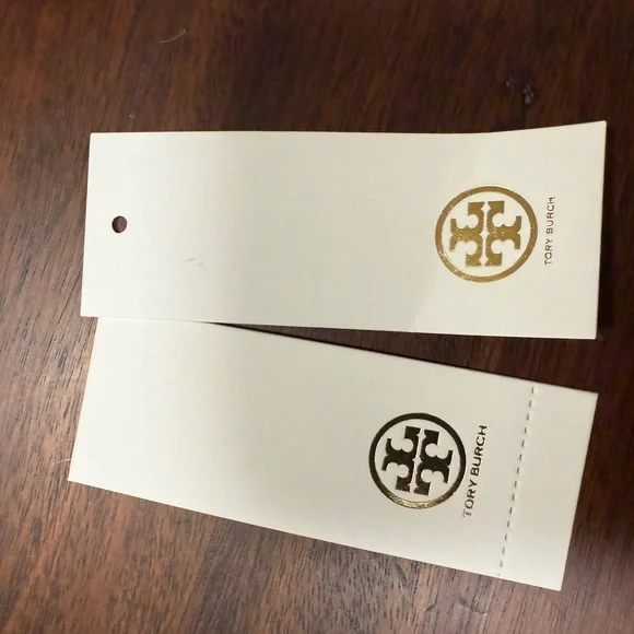 Tory Burch Orange and White T Patterned Cosmetic Bag Clutch NWT - Picture 7 of 9